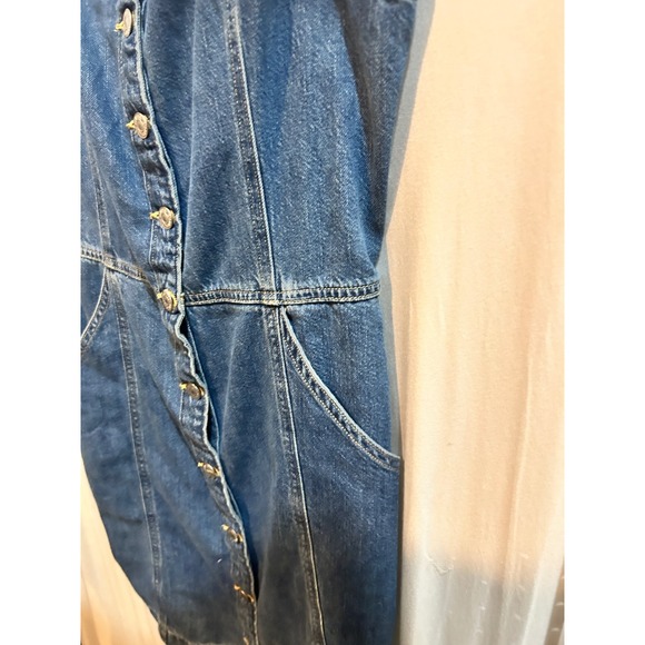 Levi's Denim Dress Women's Medium Button Front Sleeveless Jean Blue - Picture 3 of 8